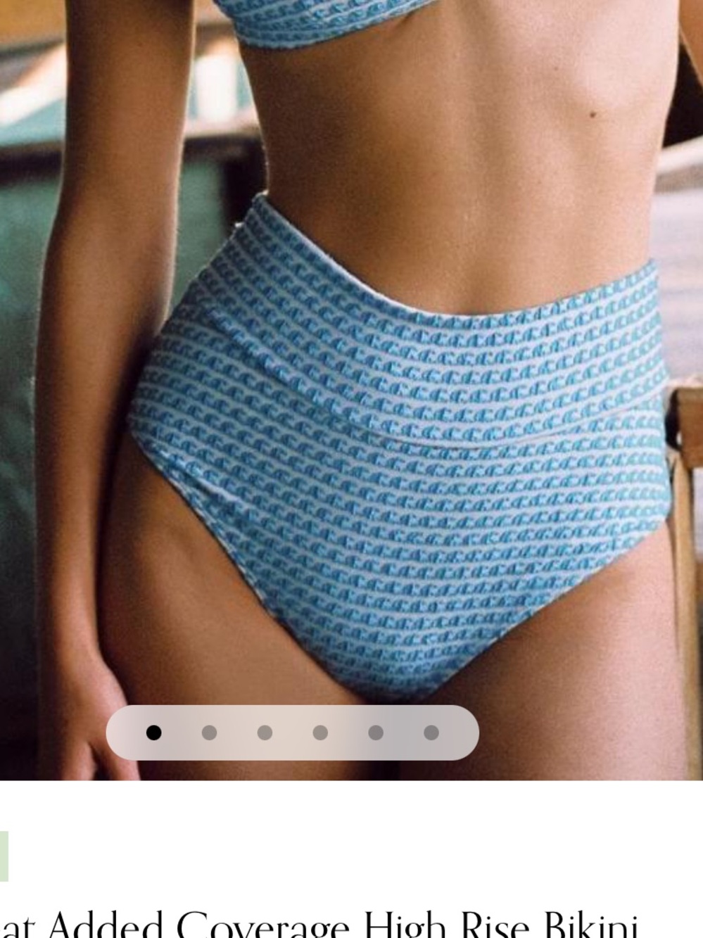 Montce Blue Wave Repeat Pattern High-Waist Bikini Bottoms
